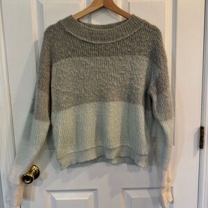 Free People Gradient Ombre Knit Sweater Small  Cozy Soft Pullover Autumn Sky